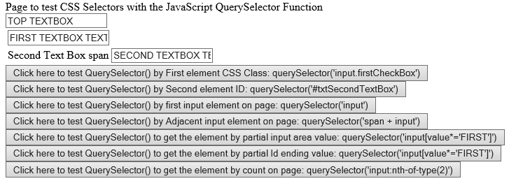 JavaScript QuerySelector