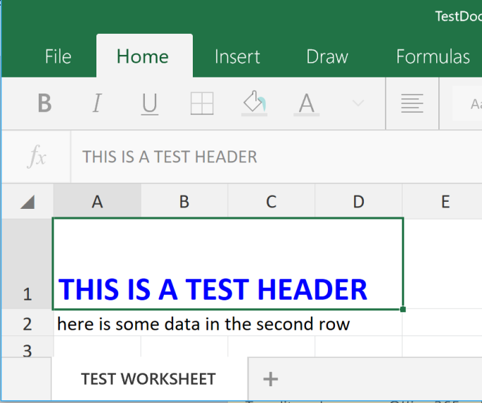 Nice Header Row in Excel